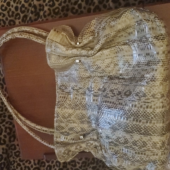 PURE Snakeskin Print Leather Bag - Picture 3 of 8